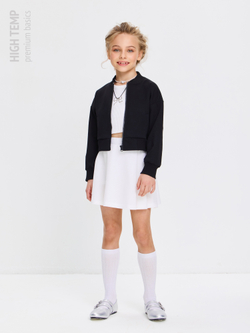 Укороченный бомбер из футера на молнии