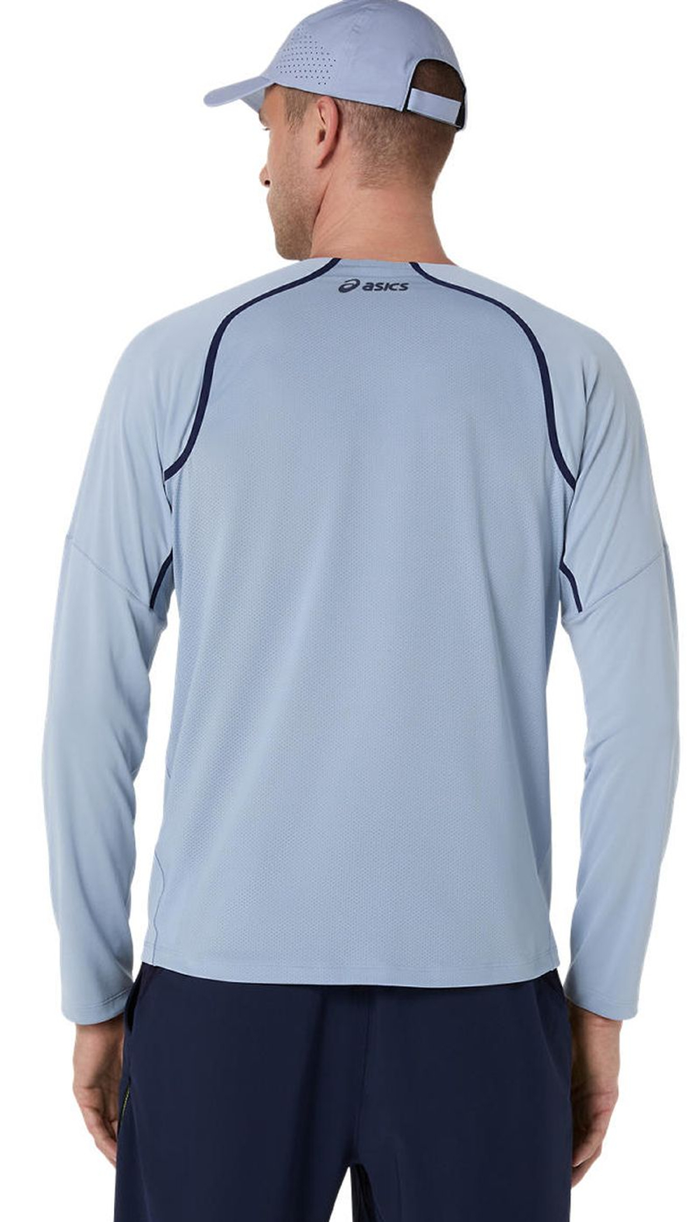 Мужская теннисная футболка с длинным рукавом Asics Match Long Sleeve Top - grey blue