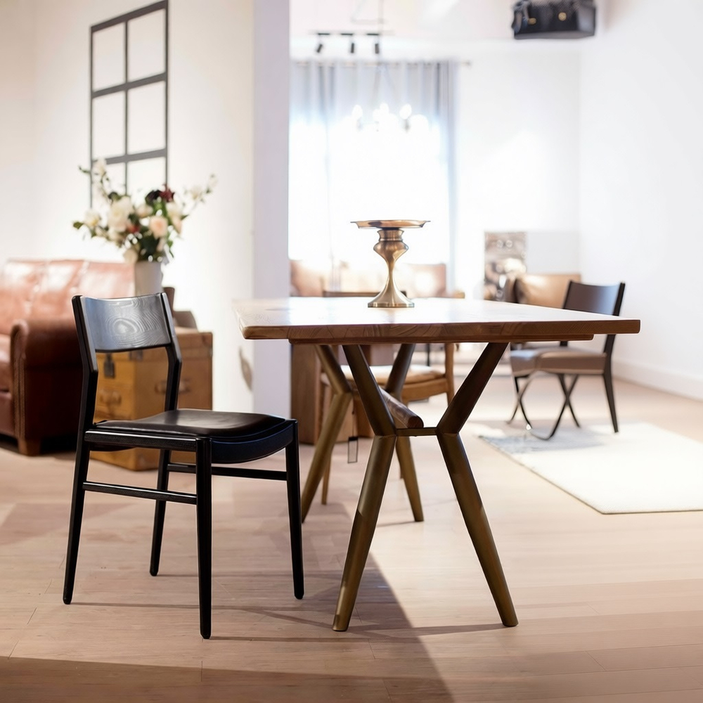 Стол RI010 Brass metal base & Light Grey Ash