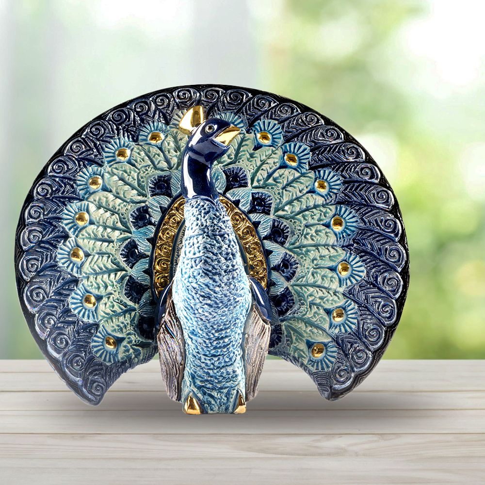 De Rosa Rinconada Статуэтка коллекционная Павлин голубой