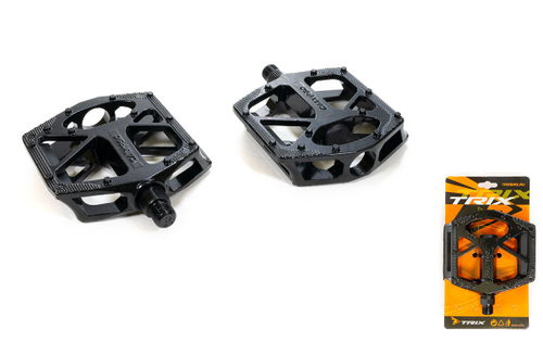 Педали TRIX PLATFORM алюминиевые, 99x108мм, резьба 9/16", с шипами, черные (50)