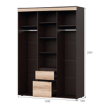 Шкаф-купе (1,5м) "Берген"(Дуб Венге/Дуб Делано)