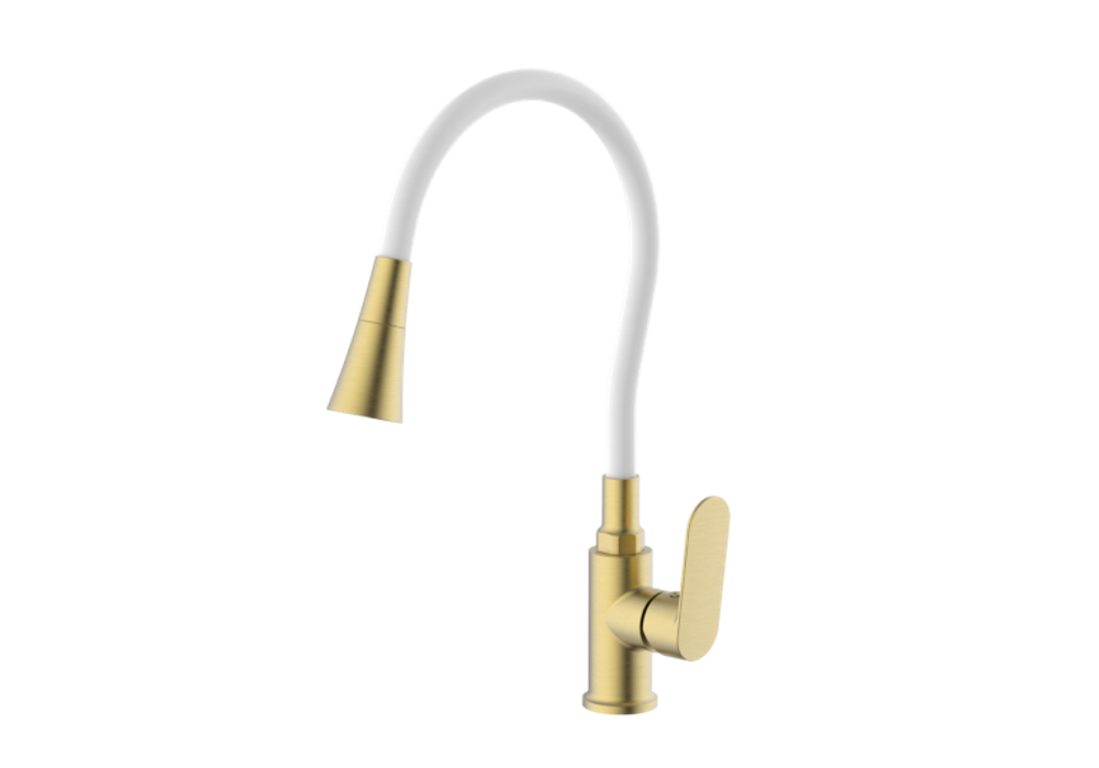 Смеситель для кухни SPLENKA ЗОЛОТОЙ САТИН / БЕЛЫЙ S41.43.03