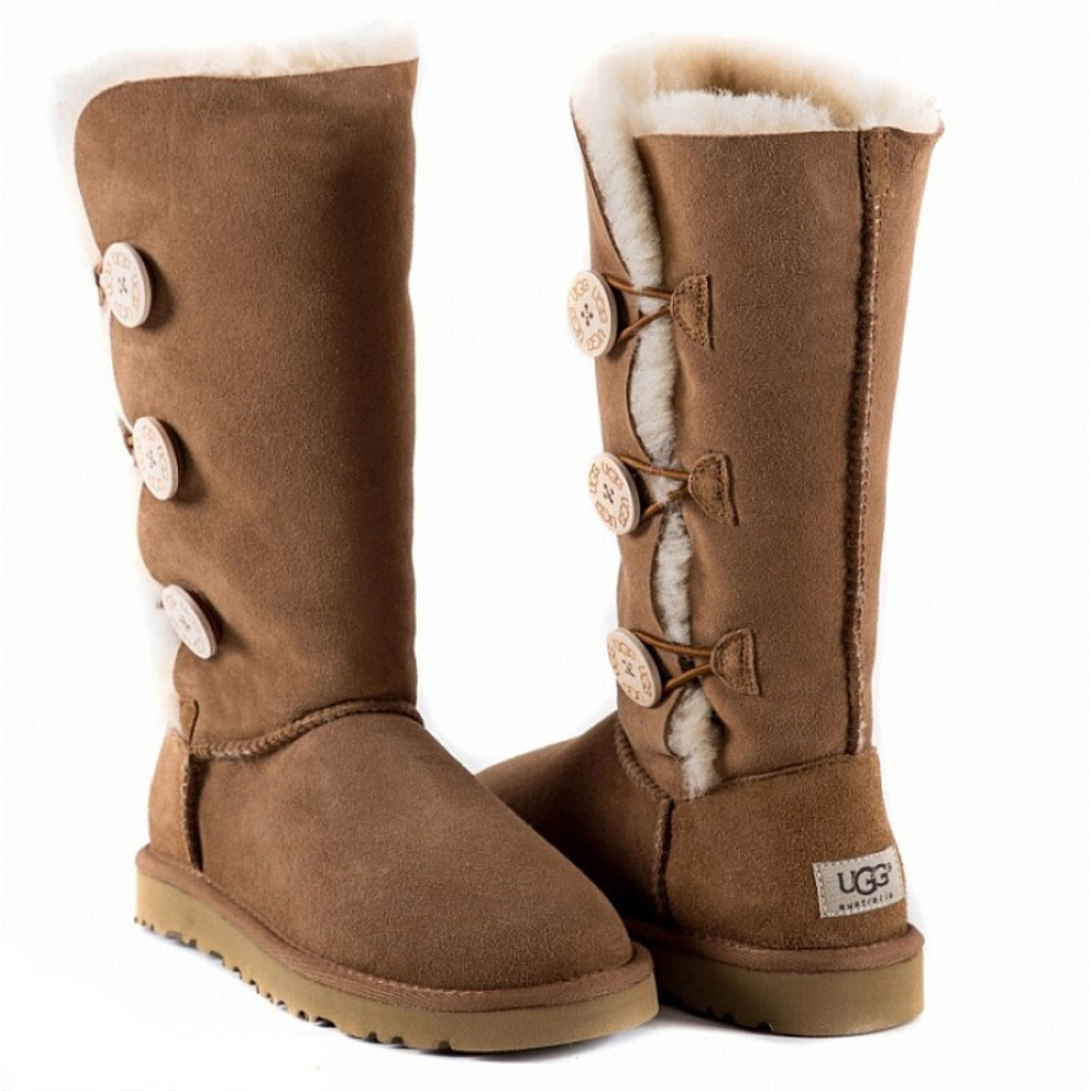 Угги Bailey Button Triplet Chestnut
