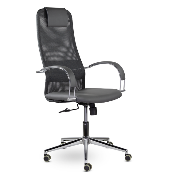 Кресло СН-601 Соло хром SoloСН Ср S-0422/TW-72/S-0422 (темно-серый/серый/темно-серый)