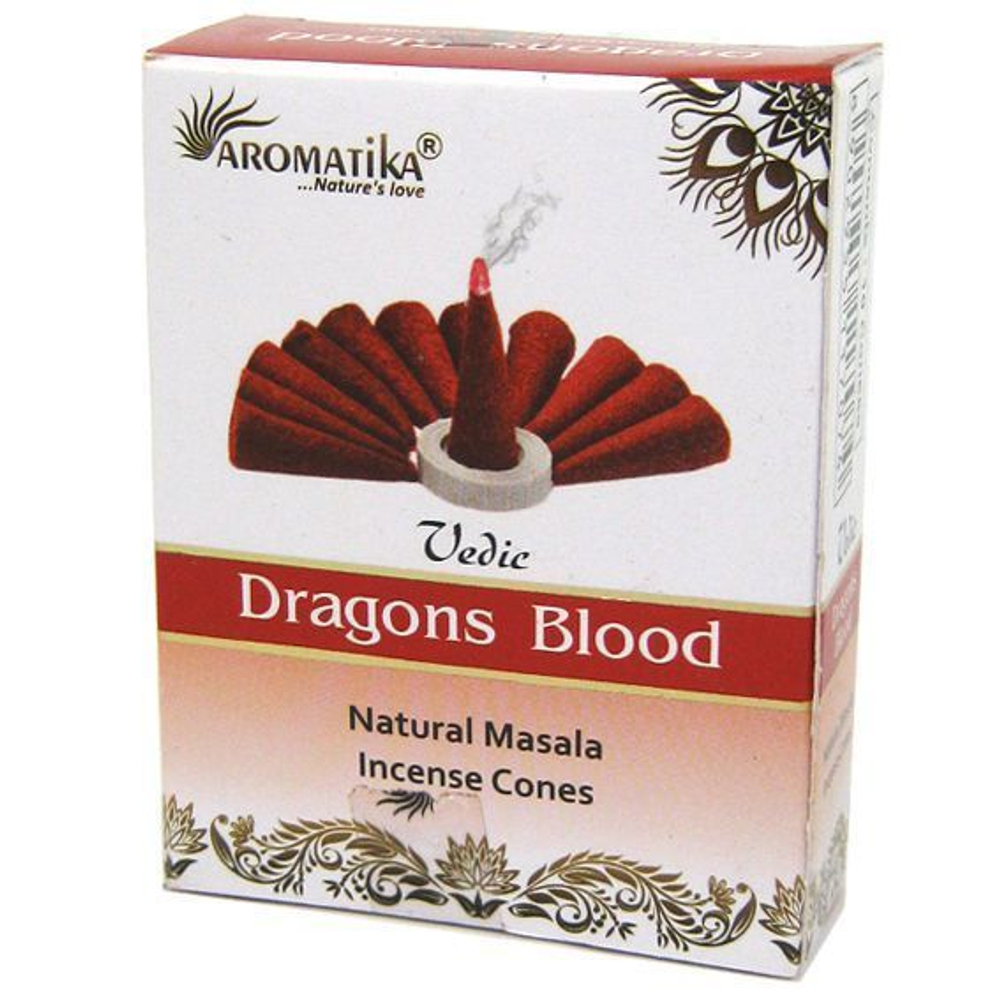 Aromatika Vedic Dragon Blood Благовоние-конус Кровь Дракона 10 шт