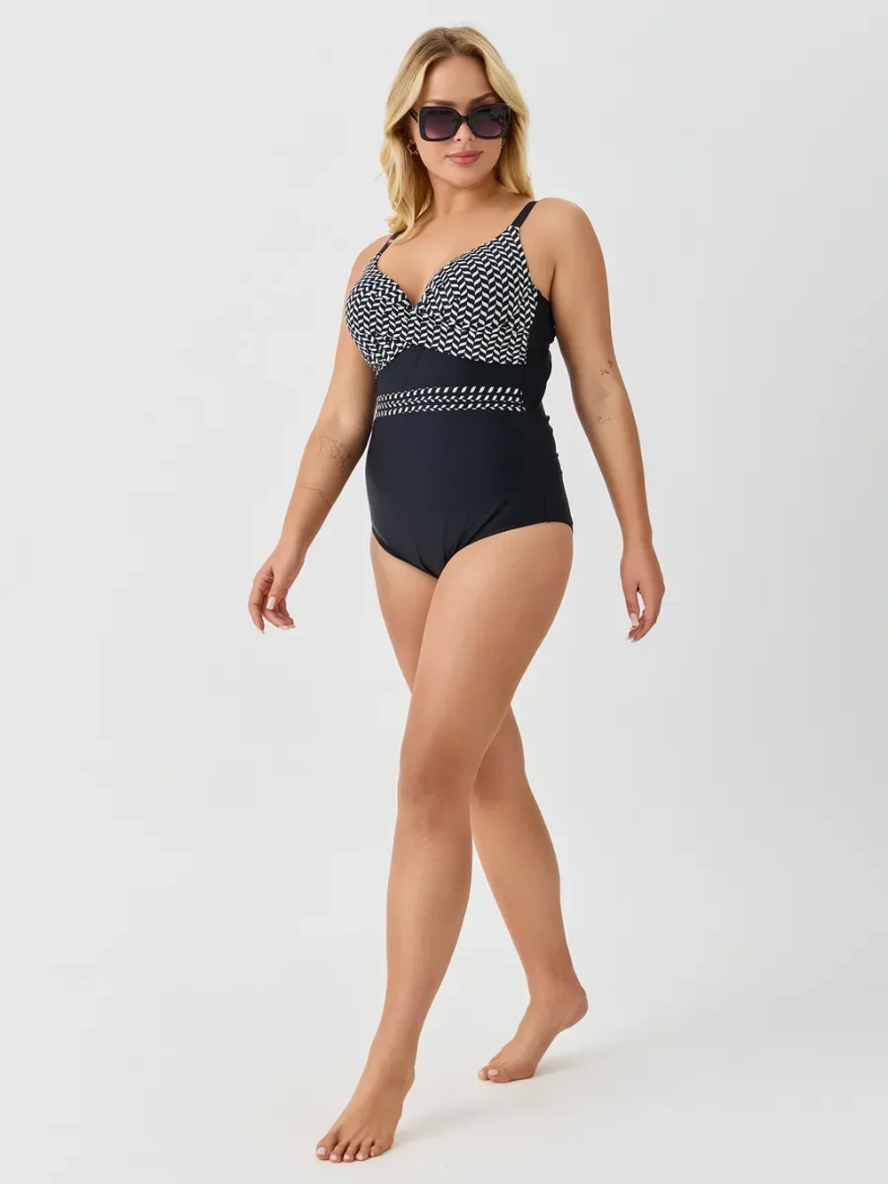 Купальник слитный зебра