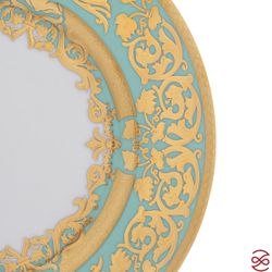 Блюдо овальное Falkenporzellan Natalia seladon gold 36 см