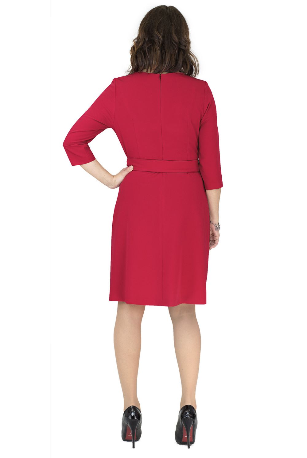 Повседневное платье 1398А, красный #175Кв051398А