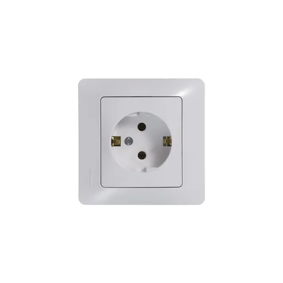 Розетка 1-м СП Glossa 16А IP20 с заземл. механизм бел. SE GSL000143
