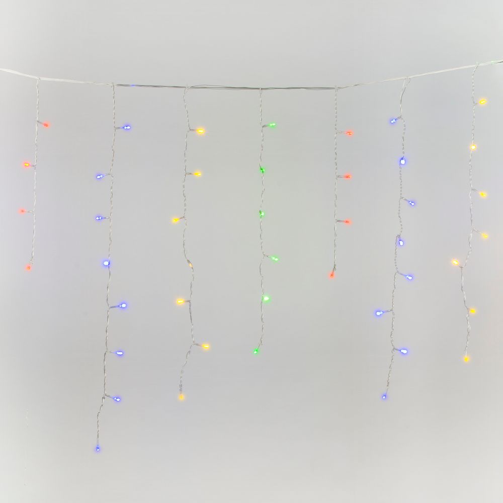 ULD-B25006-440-TTK MULTI IP44 Бахрома светодиодная с эффектом мерцания. 25м. Соединяемая. 440 светодиодов. Разноцветный свет. Провод прозрачный. ТМ Uniel