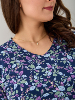 Лонгслив ЛНкл-080/синий-листьярозочка