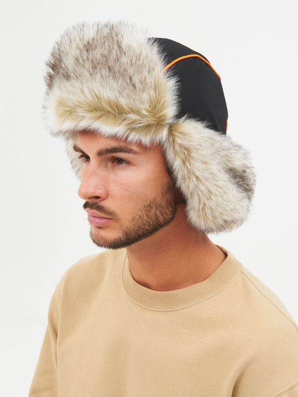 Шапка ушанка зимняя Siberia ткань Breathable цвет Хаки/Черный иск. мех Волк