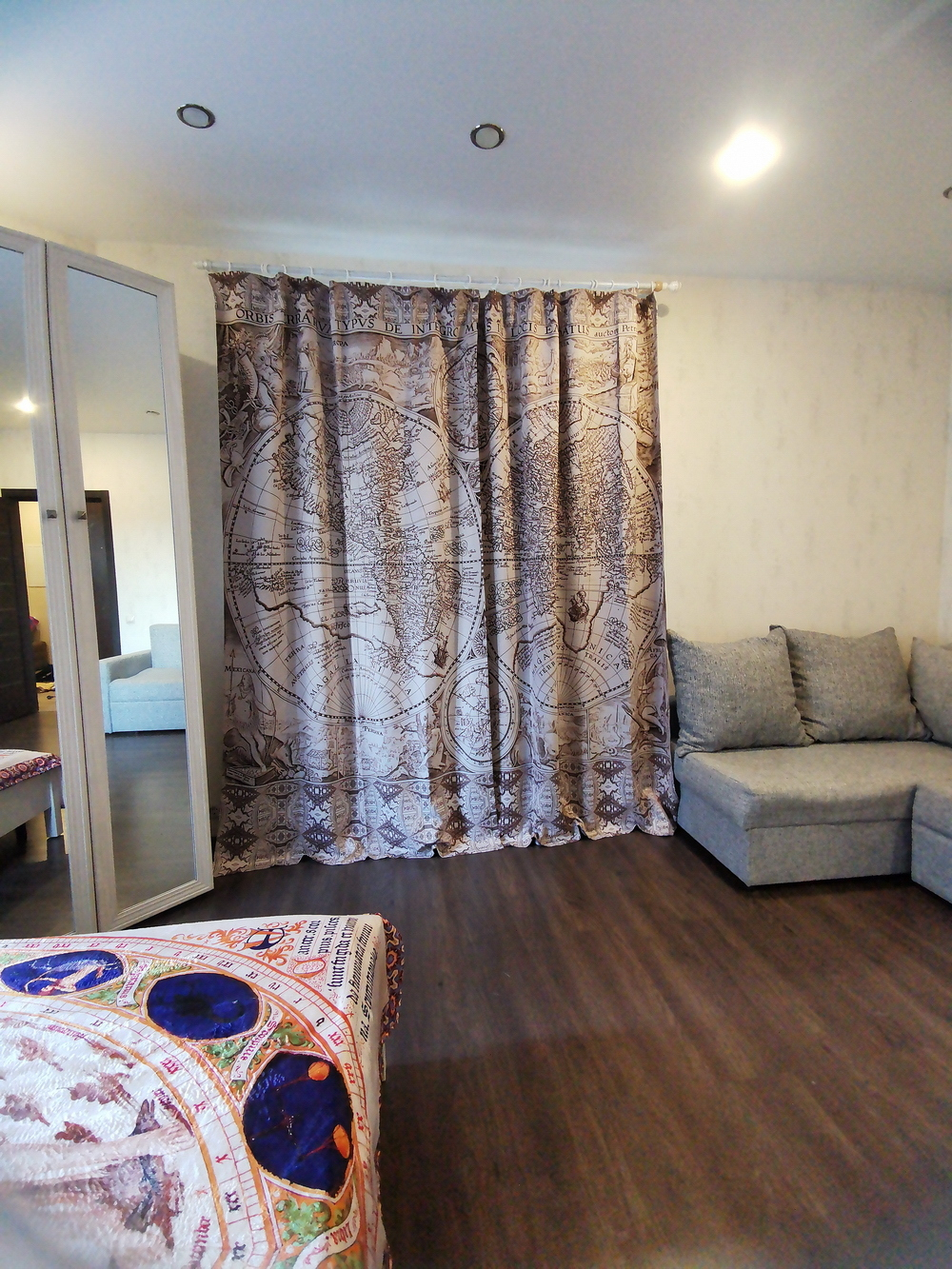 Комплект из двух штор «Orbis terrarum», по мотивам карты мира фламандского картографа Петра Планция, 1594