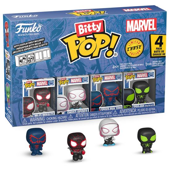 Фигурка Funko Bitty POP! Marvel Spider-Man Miles+Ghost-Spider+Spider-Man2099+Chase(1 of 4) 4PK 85702 (00055302/260525/0081001/12, Китай)