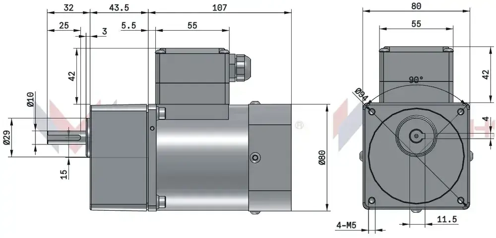 Мотор-редуктор 80YS25WGV22H/80GK75H 75H 25 Вт 17 об/мин 220 В