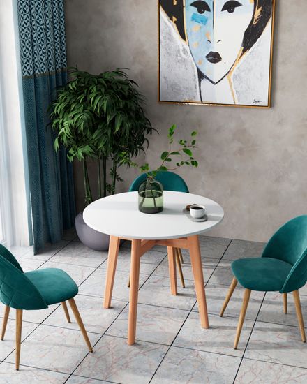 Стул Лион велюр с ромбами аквамарин 4 шт