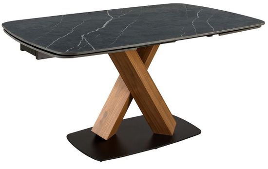 Раздвижной обеденный стол 1149 из керамики с мраморной отделкой и ореха Испания