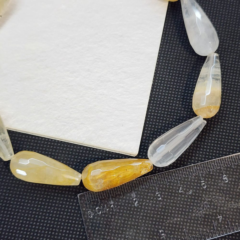 Цитрин, бусина капля 29×13мм, огранка, штучно