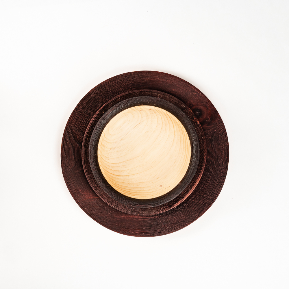 Набор деревянных тарелок из дерева сибирский кедр - 3 шт. TN81