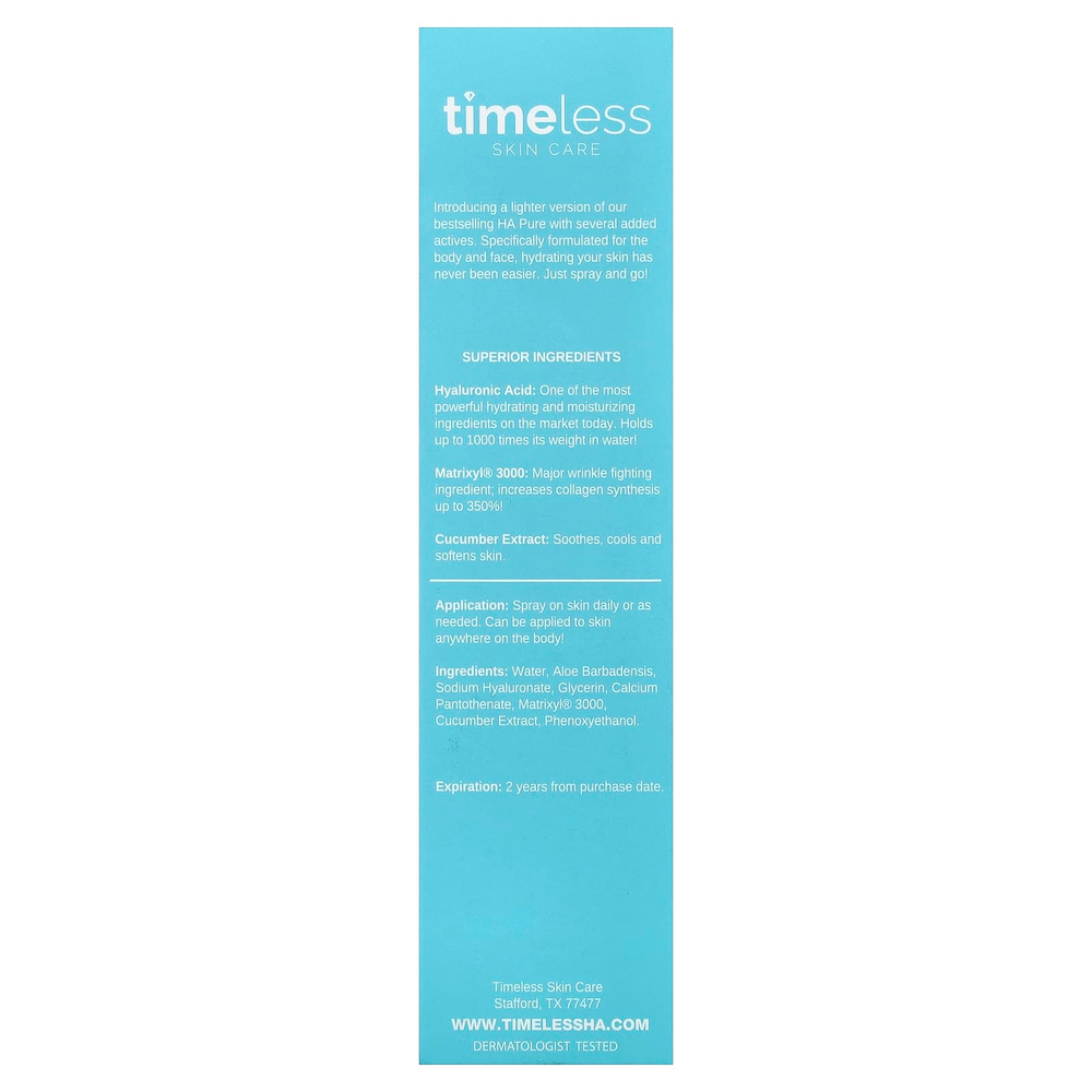 Timeless Skin Care, HA Matrixyl® 3000+, огурец в спрее, 60 мл (2 жидк. унции)