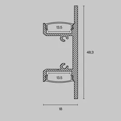 Алюминиевый профиль накладной 18x48 (Черный, 2 м), ALM-1848-B-2M Led Strip alm-1848-b-2m