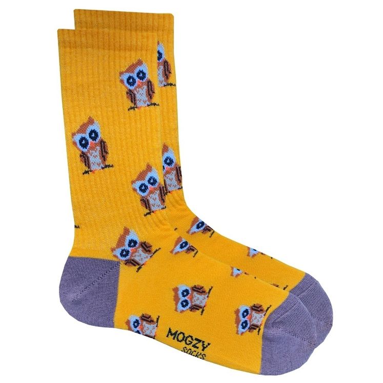 Носки MOGZY Совы паттерн, жёлтый