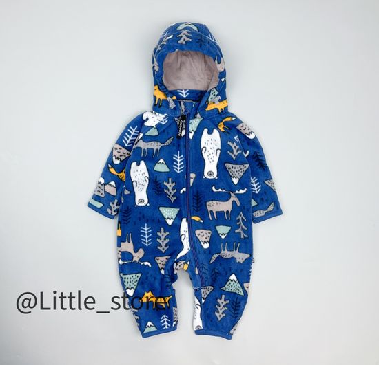 Комбинезон флисовый "Звери в лесу" Ультрамарин