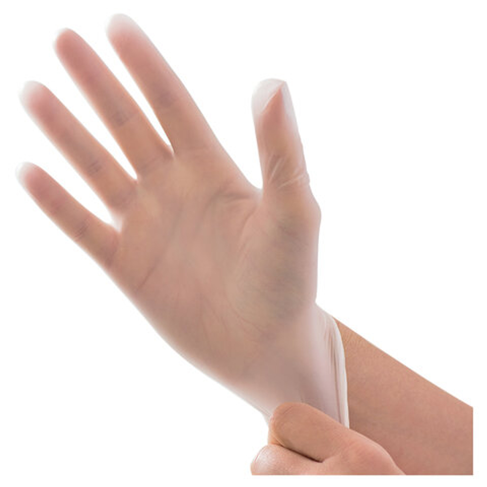 Перчатки виниловые, КОМПЛЕКТ 50 пар (100 штук), ПРОЧНЫЕ, прозрачные, размер М (средний), AVIORA, 402-638