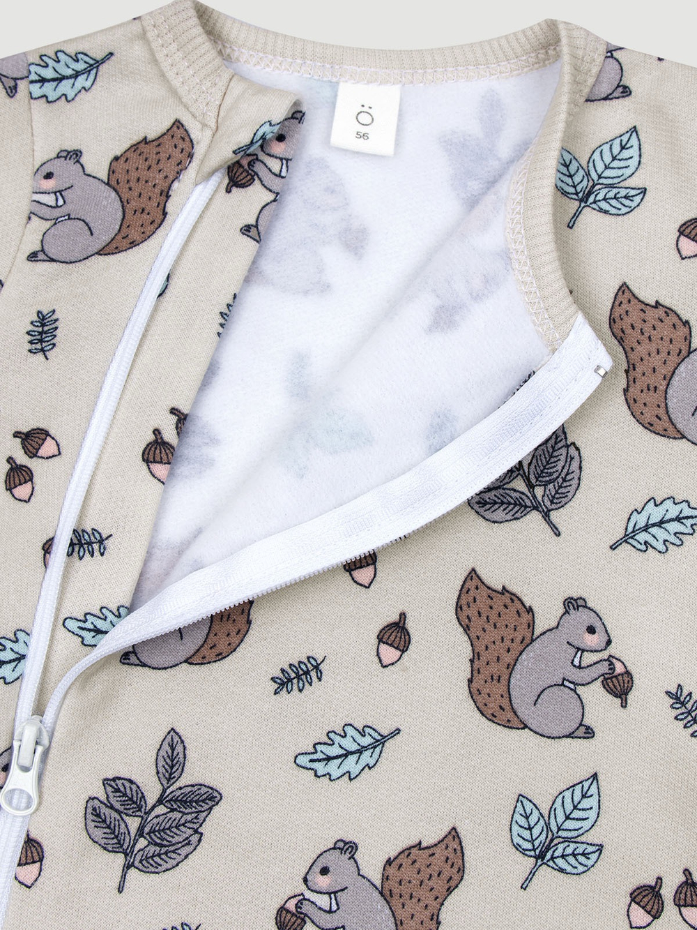 Утеплённый комбинезон с закрытой ножкой Mjolk Sleep and Play Белочки