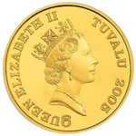 3 доллара. Мудрая сова. Тувалу. Золото. 2005 год. В подарочном футляре