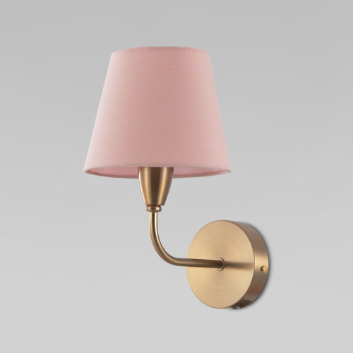 НАСТЕННЫЙ СВЕТИЛЬНИК С ТКАНЕВЫМ АБАЖУРОМ 60153/1 латунь