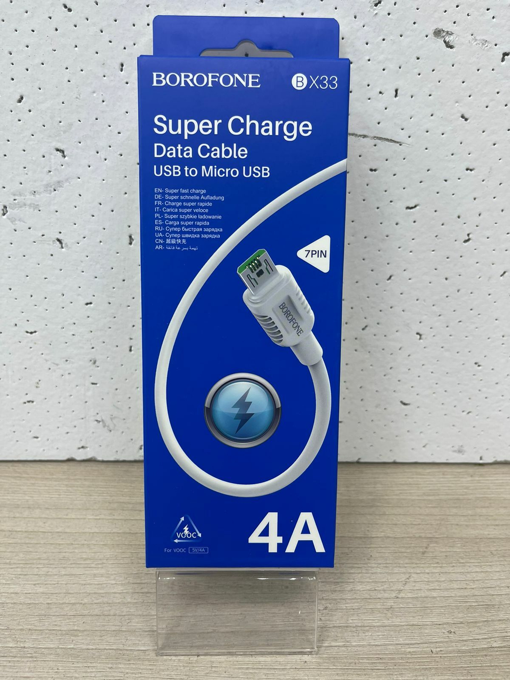 Кабель MicroUSB Borofone BX33 (4A,1m) белый