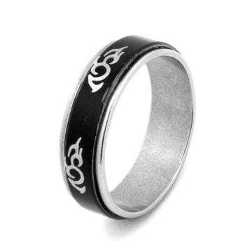 Кольцо стальное (66) "Узор"