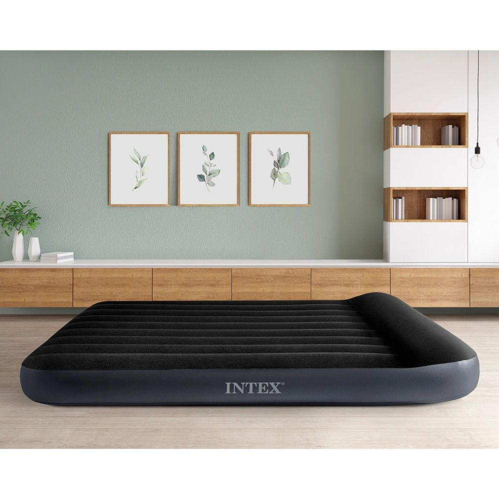 Матрас надувной Intex, 203х152х25 см, 64143, б/насоса, флок, 273 кг
