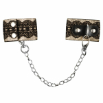 Стильные наручники на тонкой сцепке (Цвет: черный с золотистым)