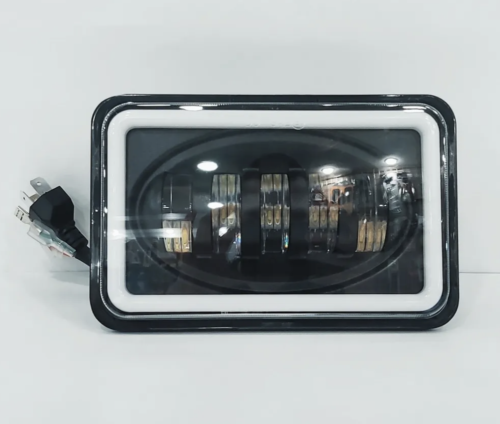 С173 / Фара светодиодная с кронштейном, ДХО+Поворотник (4X6 дюймов, 12/24V, 6000K) (1 шт)