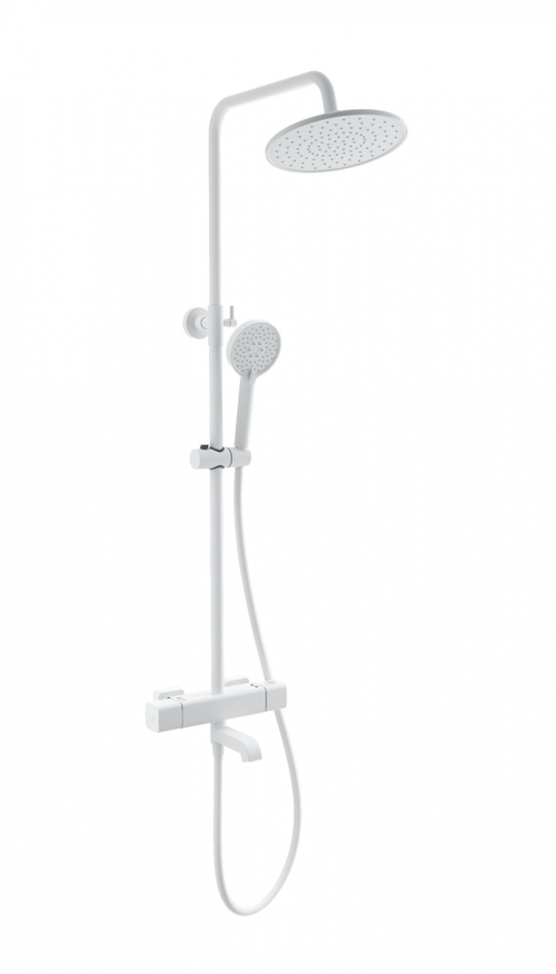 Душевая система с термостатом WONZON & WOGHAND STAY 4, Белый матовый (WW-A3007-T1-MW)