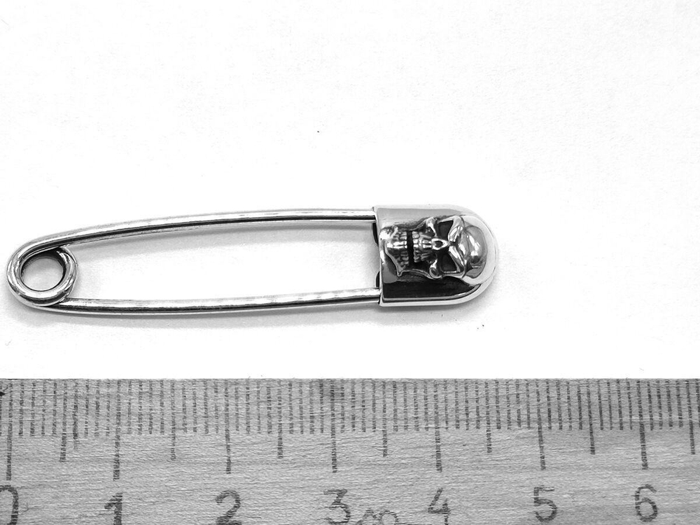 Булавка из серебра многофункциональная Pin-Skull-I AZPIN-01