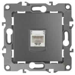 12-3107-12 ЭРА Розетка информационная RJ45, IP20, Эра12, графит | Эра 12 Графит