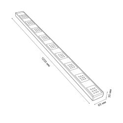 ULO-EL120B-100W-6500K-K SILVER LINKABLE Светильник светодиодный накладной. соединяемый. Дневной свет 6500K. Корпус серебристый. Угол 60 градусов. ТМ Uniel