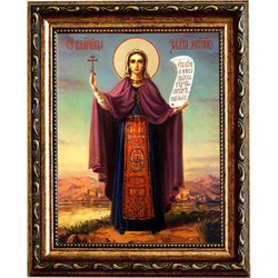 Злата (Хриса) Могленская великомученица. Ростовая икона на холсте.