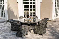 "Эспрессо–150 R" обеденная группа плетеная, цвет графит