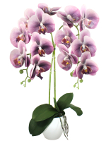 Искусственные Орхидеи 2 ветки сливовые 55см в кашпо