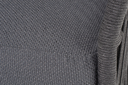 "Лугано" диван 3-местный плетеный из роупа, каркас алюминий темно-серый (RAL7024) муар, роуп темно-серый круглый, ткань темно-серая YB25-0027