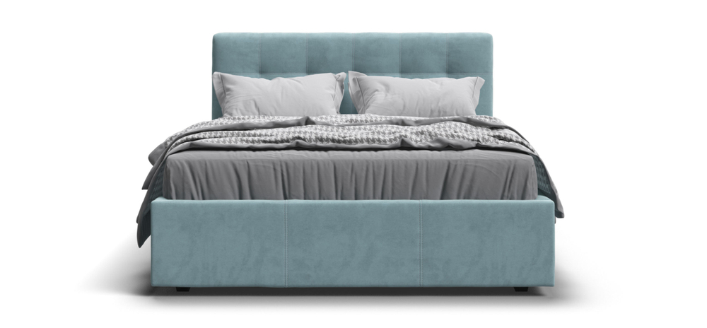 Белла Кровать+ПМ 140 Велюр Монолит аква
