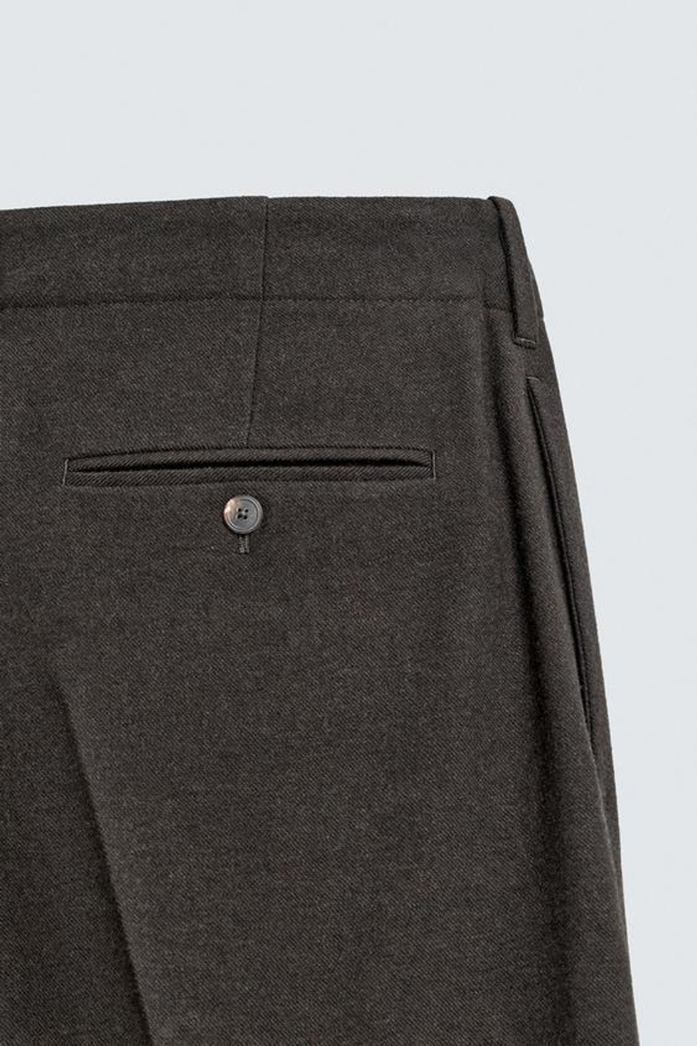 ZARA БРЮКИ REGULAR FIT ИЗ ФЛАНЕЛИ, КОРИЧНЕВЫЙ