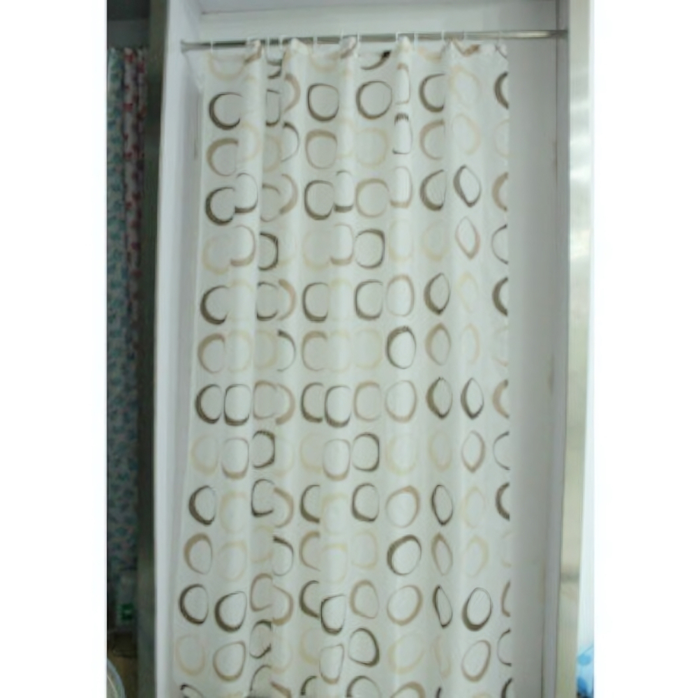 Штора для ванной комнаты полиэстер эконом 180*200 с кольцами Круги YQL-1285