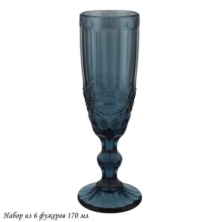 Lenardi 588-443 Набор из 6 фужеров 170 мл в под.уп.(х4) Синий