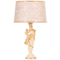 Настольная лампа Орхидея Лира Айвори с абажуром Тюссо Vatican (Ватикан) Крем